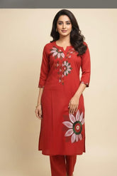 Co-ord Set with Big Floral Embroidery