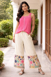 Cotton Palazzo - Lemon Yellow fits up to size XXL