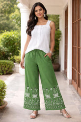 Cotton Palazzo - Light Green - Fits up to size 2XL