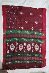Cotton Saree - Red Green