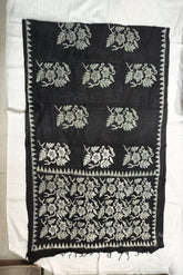 Cotton Saree - Black Katha