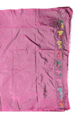 Dusty Mauve / Wine Purple Blended Bangalore Silk Kantha Saree