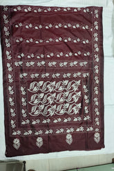 Rich Maroon Blended Bangalore Silk Kantha Saree