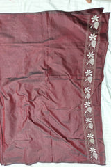 Rich Maroon Blended Bangalore Silk Kantha Saree