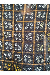 Bandhani Dupatta with Golden Jari palla in Black color