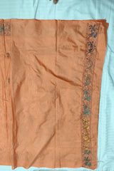 Blended Bangalore Silk Kantha Saree in a soothing Peach Apricot