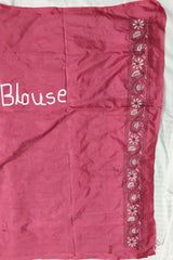 Rose Pink Blended Bangalore Silk Kantha Saree