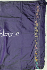 Blended Bangalore Silk Kantha Saree in a regal Deep Royal Purple
