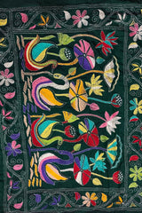 Deep Forest Green Blended Bangalore Silk Kantha Saree