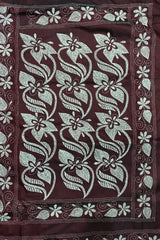 Rich Maroon Blended Bangalore Silk Kantha Saree