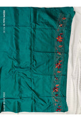 Emerald Green / Peacock Green Blended Bangalore Silk Kantha Saree